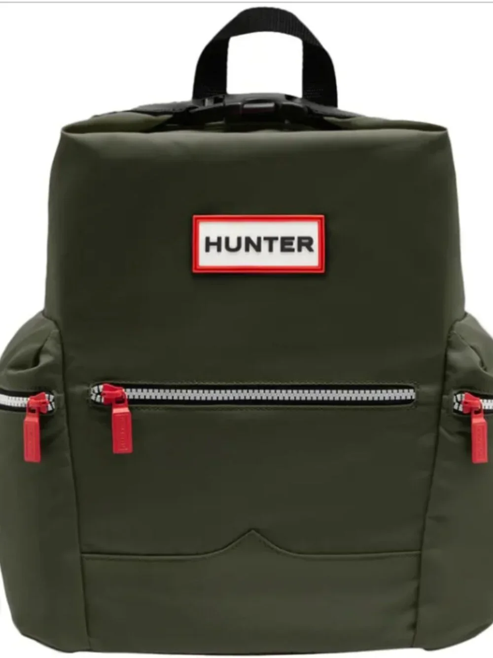 Hunter Unisex Nylon Large Top clip Backpack - Dark Olive Green - Picture 2 of 8